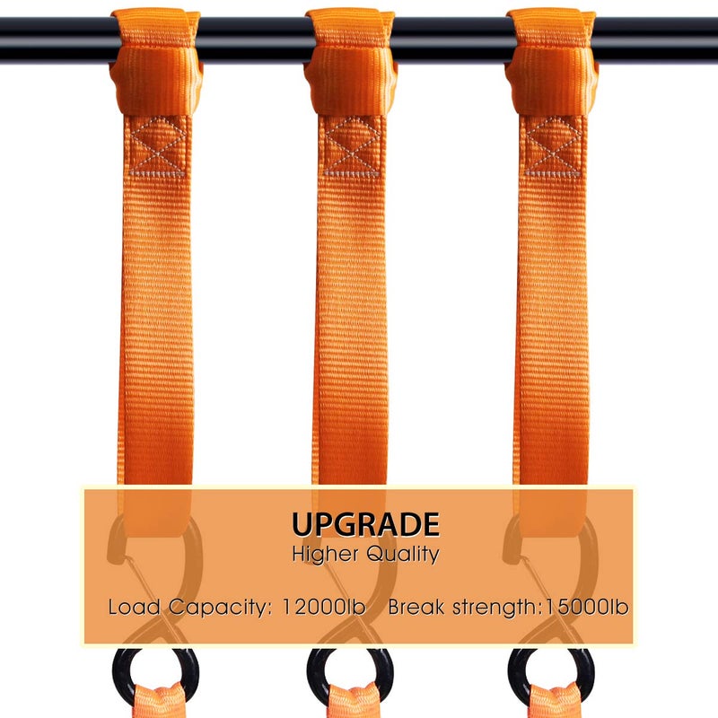 JCHL Soft Loops Tie Down Straps (4pk) 12,000lbs Max Strength 18"X1.7" Heavy Duty Motorcycle Tie Downs for use with Ratchet Strap - Secure Trailering of Motorcycles, Kayak, Jeep, ATV, UTV - Image 2
